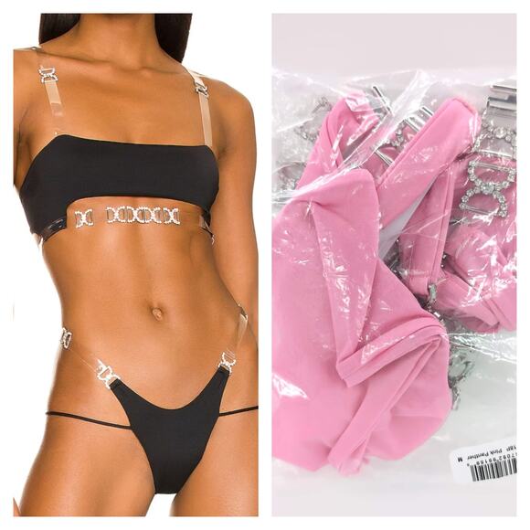 Monica Hansen Beachwear Shine Like A Diamond Pink Panther Bikini Set -Size M NWT - Picture 1 of 14